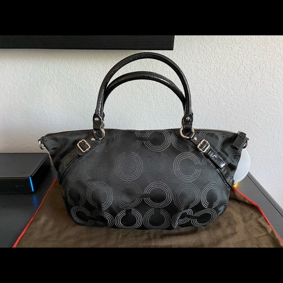 Large Black Coach Bag Purse Tote Excellent - Picture 3 of 15